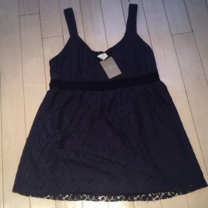 Anthropologie blue lace empire waist tank